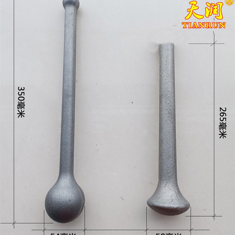 特大号加长铸铁实心捣药锤槌研磨棒杵罐药缸盅捣蒜碎器