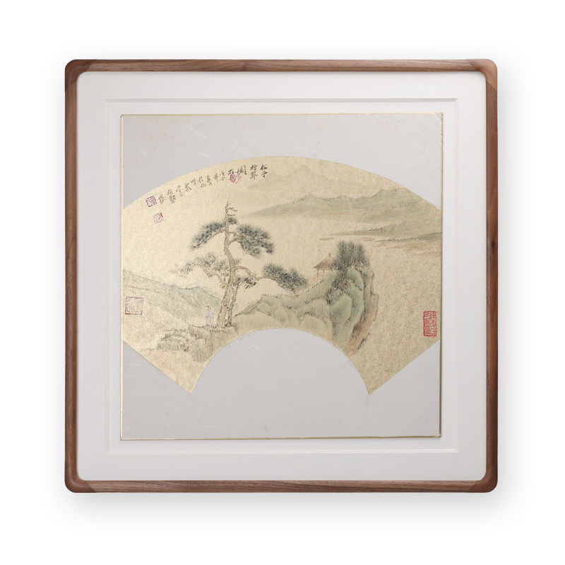 黑胡桃圆角画框挂画实木中式高档外框山水画裱画字画挂墙相框定做