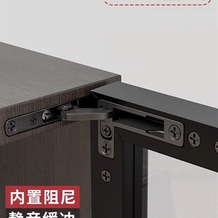 隐形天地铰链衣橱柜门上下转轴液压缓冲铝框玻璃门隐藏式合页暗装