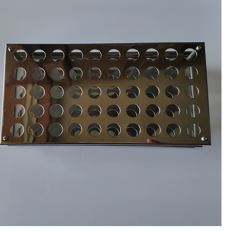 不锈钢试管架比色管架13/16mm100孔离心实验室器材多功能抽血孔径图片