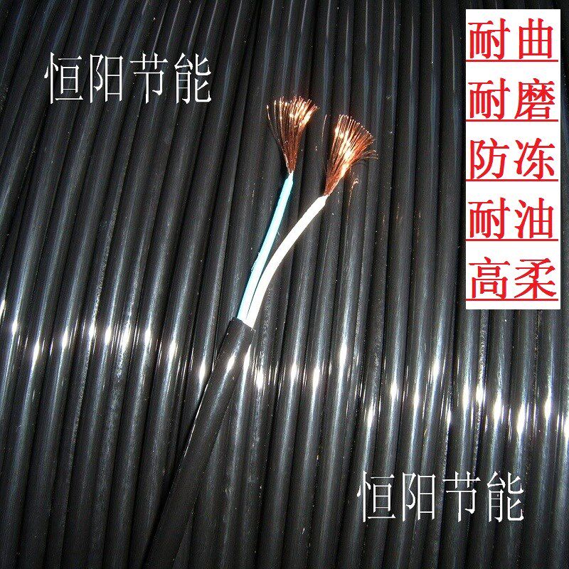进口2芯0.25平方电缆线高速拖链机械手耐折防冻耐寒韧性PUR高柔性图片