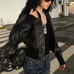 利落立领皮夹克 自带胸型 ICVIBE 神秘性感·小羊皮软糯手感