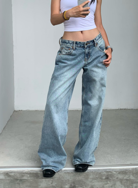 ICVIBE 慵懒清晨·新王牌低腰版型 如沐春风浅蓝水洗牛仔裤