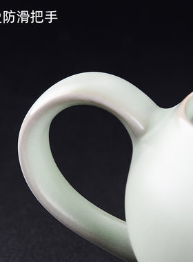 汝窑功夫茶具防烫手泡茶公道杯单个陶瓷侧把泡茶杯分茶器汝瓷哥窑