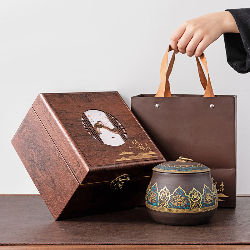 绿茶叶礼盒装空盒通用红茶金骏眉包装盒空礼盒定制紫砂陶瓷密封罐