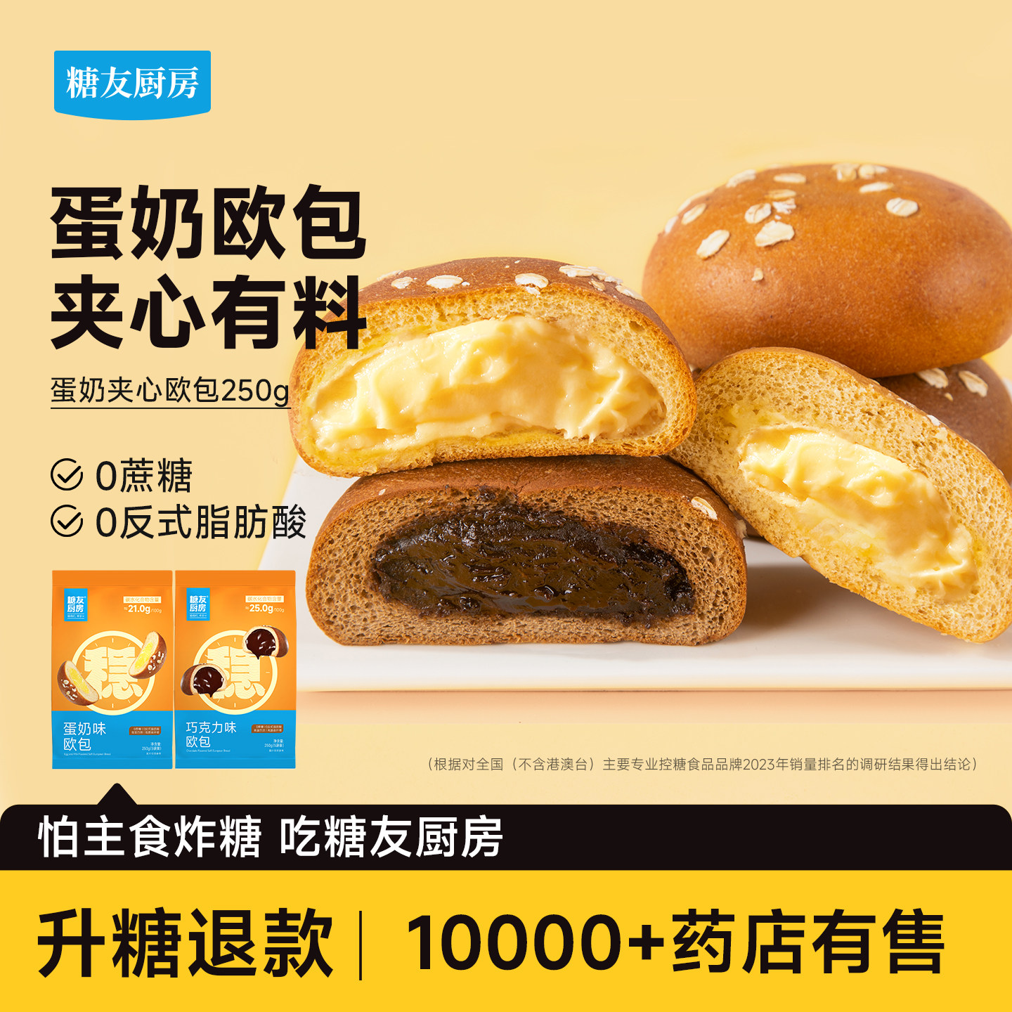 糖友厨房夹心欧包低糖孕妇人气主食品慢烘控温食物早餐专用无糖精