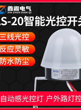 路灯光控开关220V自动晚上亮AS-20防雨型智能感光控制器感光调节