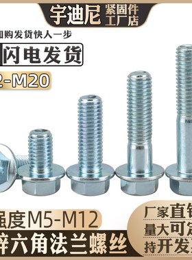 8.8级外六角法兰面螺丝GB5787带垫六角螺栓法兰螺丝M5M6M8M10M12
