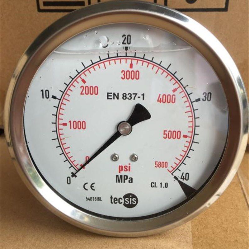 德国进口tecsis泰科斯压力表液压表100MM轴向EN837-1油压表注塑机
