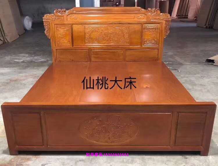 波萝格木大床仙桃结婚床进口红木复古带抽实木古老双人床厂家直销