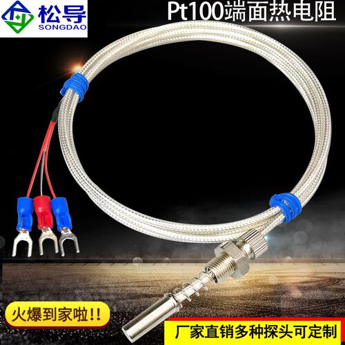 Pt100端面热电阻耐温防水螺纹固定表面平面温度感测器WZPM-201