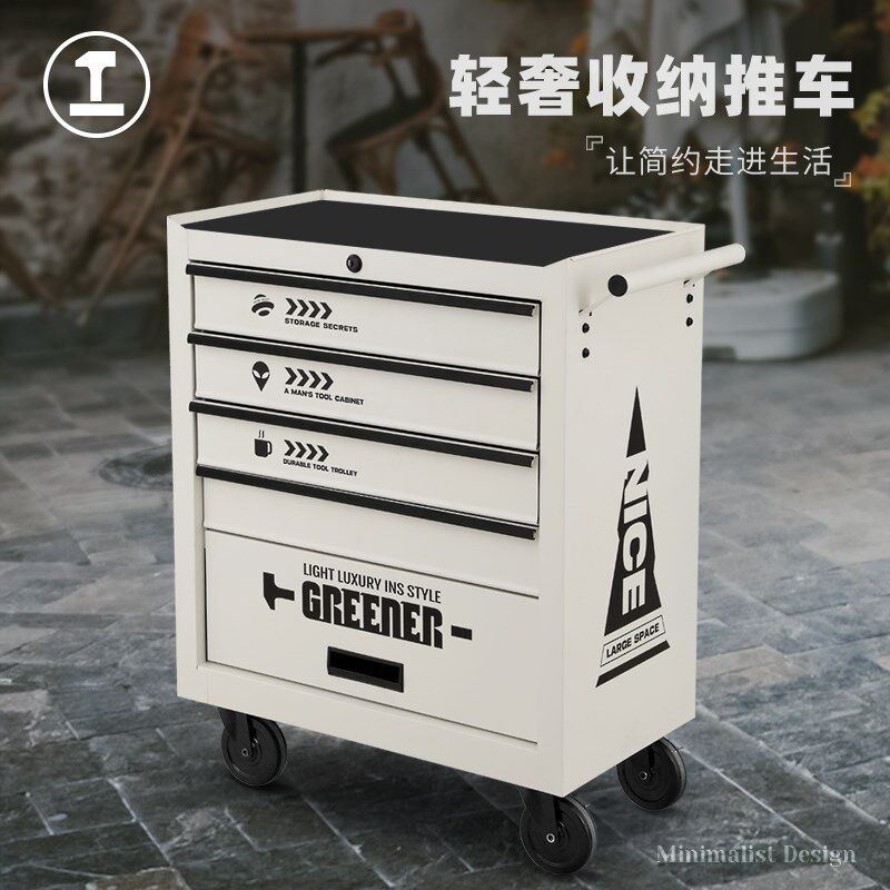 绿林收纳推车北欧工业风咖啡厅画室置物架移动家用工具收纳柜子