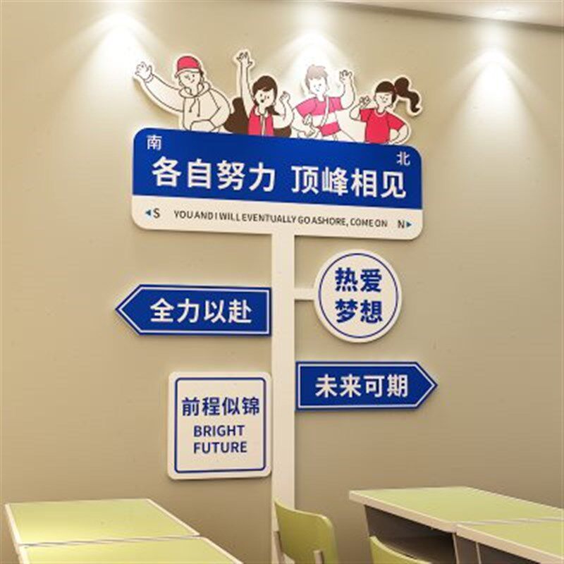 路牌办公室e励志墙贴纸学校班级教室墙面装饰立体贴画高三激励标