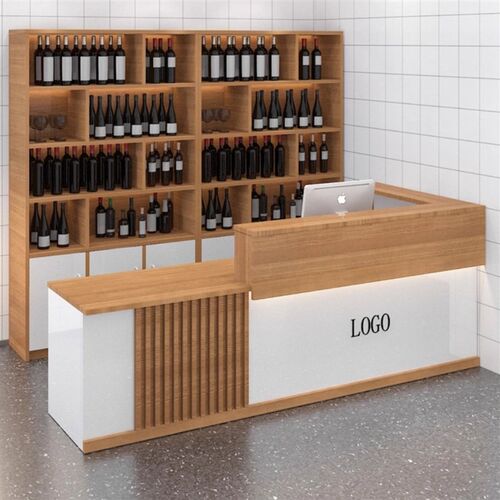 收银柜台简约现代酒店r酒吧转角吧台商用店铺餐饮前台接待台柜台