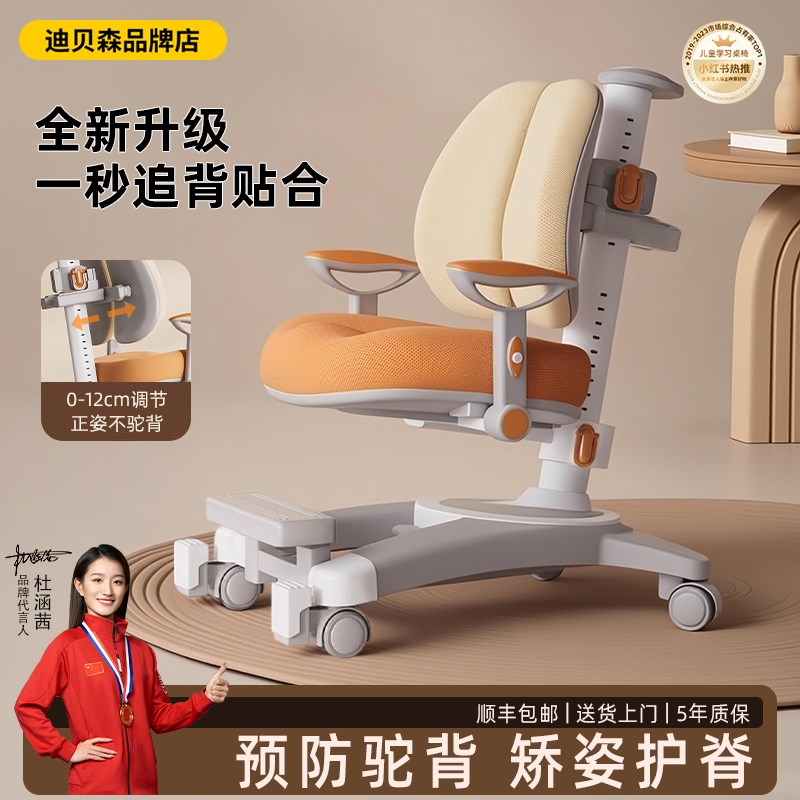 迪贝森儿童学习椅升降座椅小学生凳子H矫正坐姿防驼背专用书桌椅