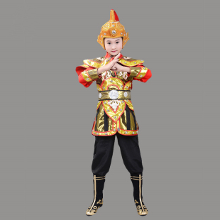 花木兰古代盔甲士兵儿童演出服小学生满江红表演服成人将军舞蹈服