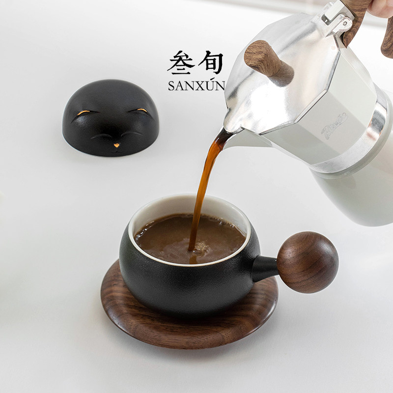 招财猫创意陶瓷茶杯 中式禅风茶水杯 泡茶咖啡办公室用杯