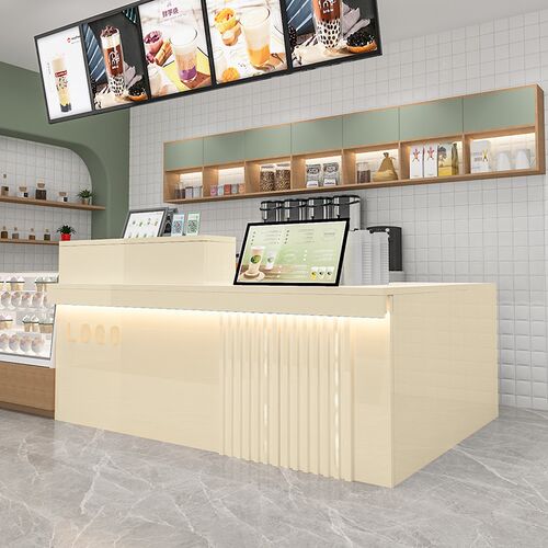 奶茶店收银台酒店柜台商用餐饮店公司前台接待台咖啡店店铺吧台桌
