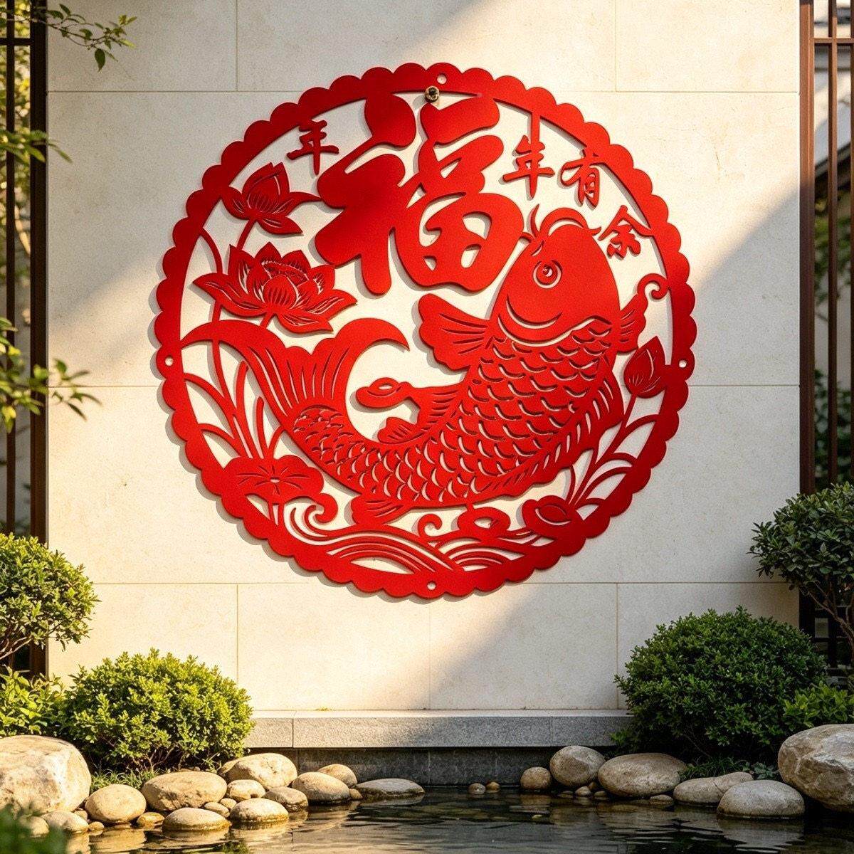 艺福字镂空激光装壁饰壁铁画户外件庭院中式挂防水防锈不掉NGB漆