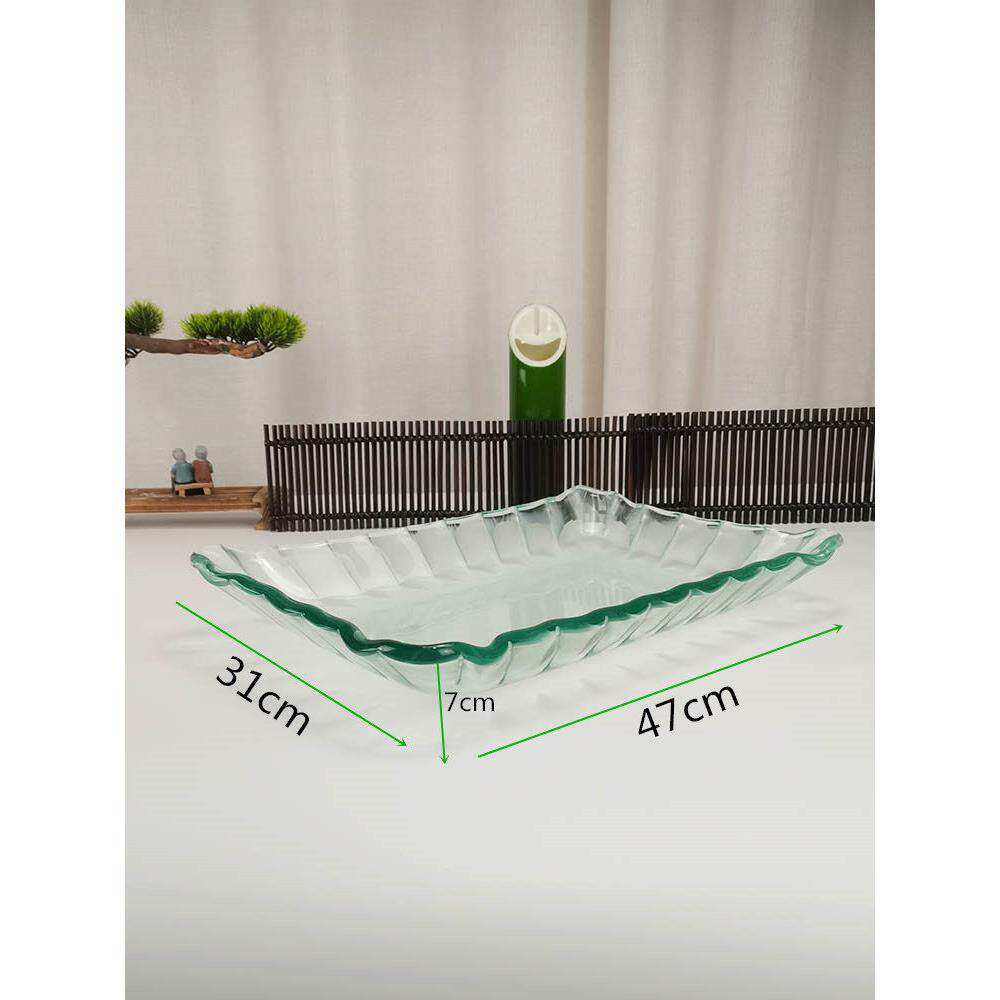 UCF店火锅自助餐厅餐具器皿长方形玻冷璃水果盘凉展示盘酒菜商用