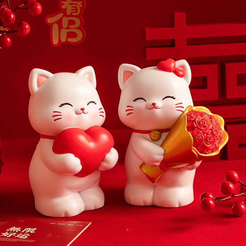 爱可招财猫摆件婚礼物送新人闺蜜新KQM3912娘新婚订婚礼物结实用