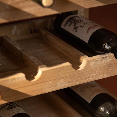 美收式复古酒客厅靠墙一体餐厅小型木开放式分156层实红酒架柜纳