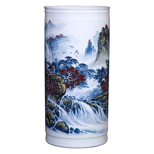 景德镇中式落地大花瓶陶瓷器书画缸卷轴缸客厅书房字画桶箭筒摆件