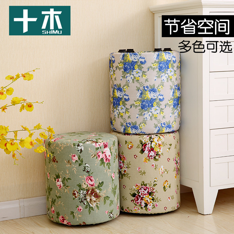 小凳子创意小板凳时尚茶几实木圆凳搁脚沙发凳布艺换鞋凳矮凳家用