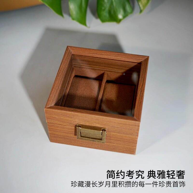 手表胡收纳盒2位黑桃木纹WTK高档木质表机械腕表展色示收藏棕盒内