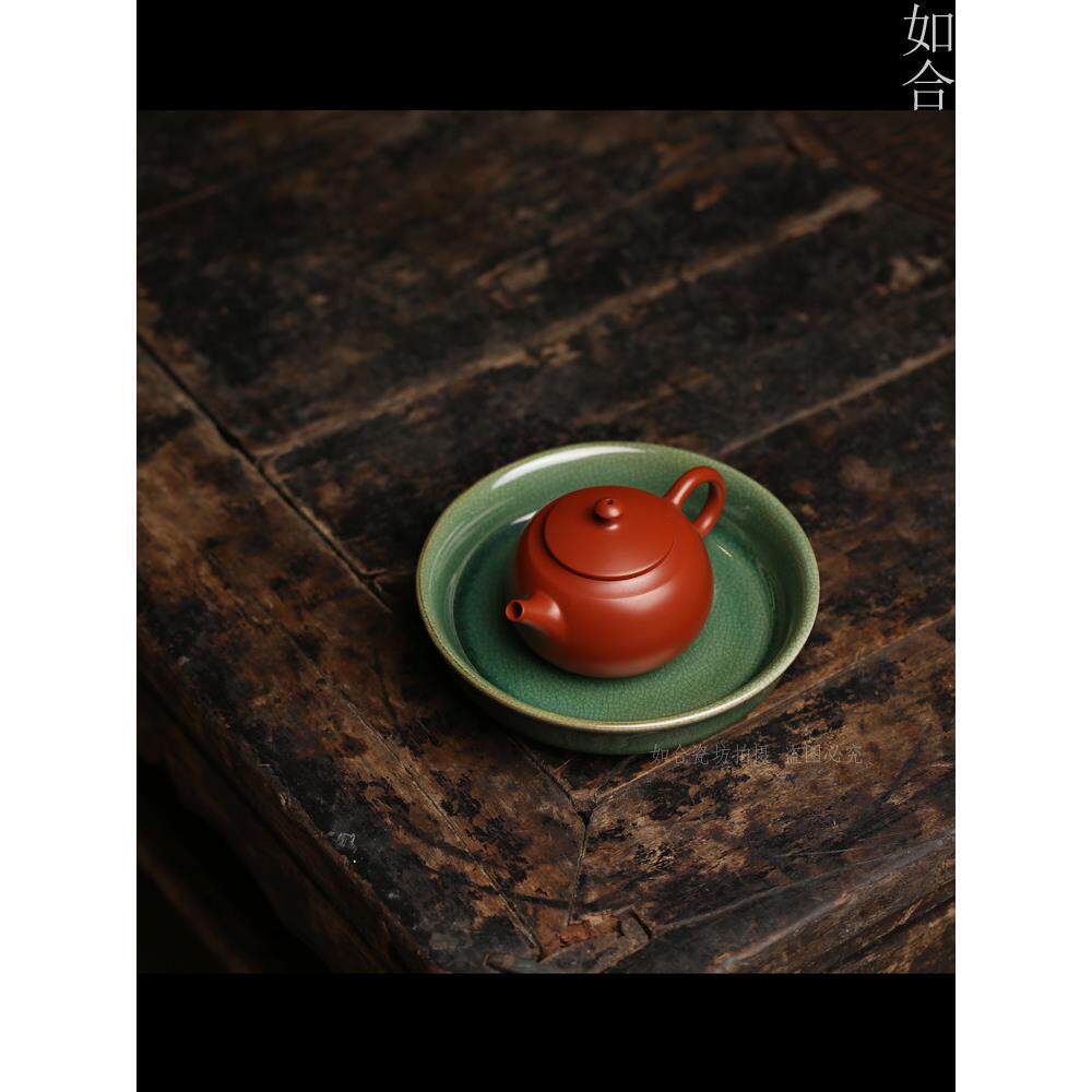 真如壶河落具绿壶夫茶具茶盘小功干FLQ泡盘茶配件茶托养开口件