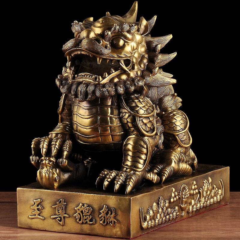 铜貔貅摆件公母皮丘店铺开业送礼家居客厅玄关招财财位酒柜装饰品