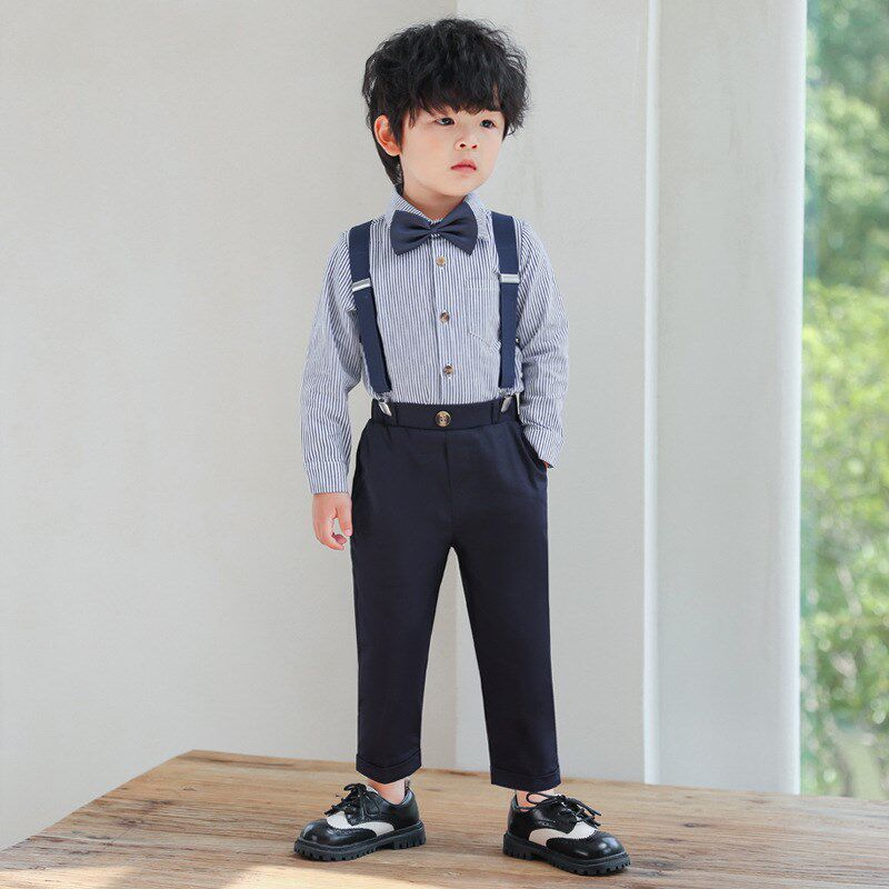 儿童礼服男童秋冬宝宝花童西装套装休闲洋气小孩主持人钢琴演出服