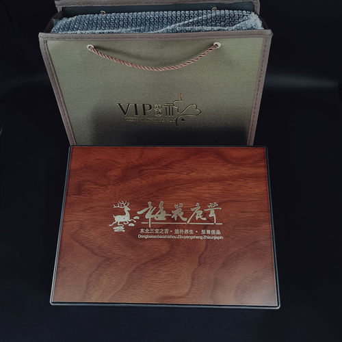新款烤漆鹿茸片包装盒木盒v100克梅花鹿茸片礼品盒礼盒空盒