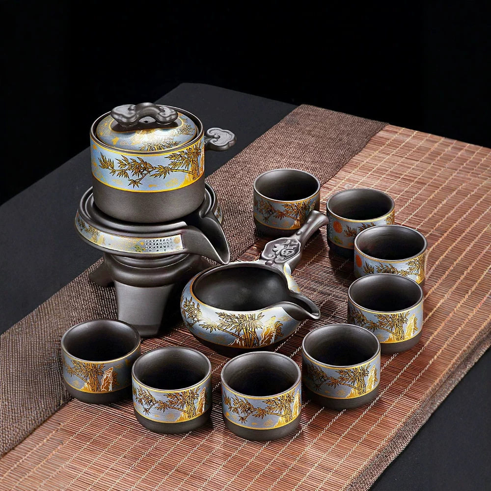 2026新款紫砂懒人泡茶神器旋转自动茶壶泡茶器功夫茶具套装家用图片