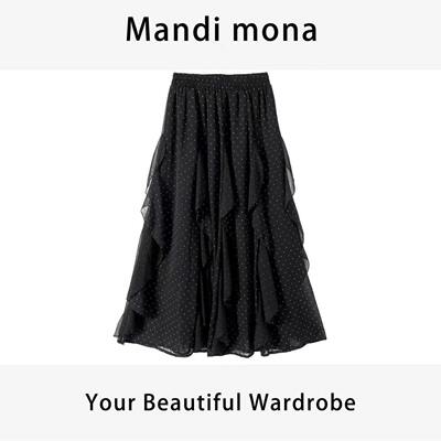 Mandi mona /【恋夏曲】 个性波点松紧腰半身裙 MM409X137