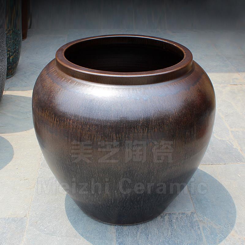 定做复古陶罐花瓶陶瓷大缸餐厅流水景坛子插花器落地花艺干支摆件