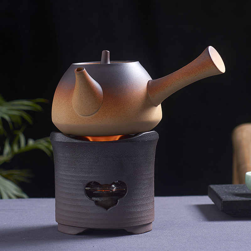 家用陶瓷酒精炉户外便携煮茶炉烧水壶液体酒精灯加热保温底座茶壶