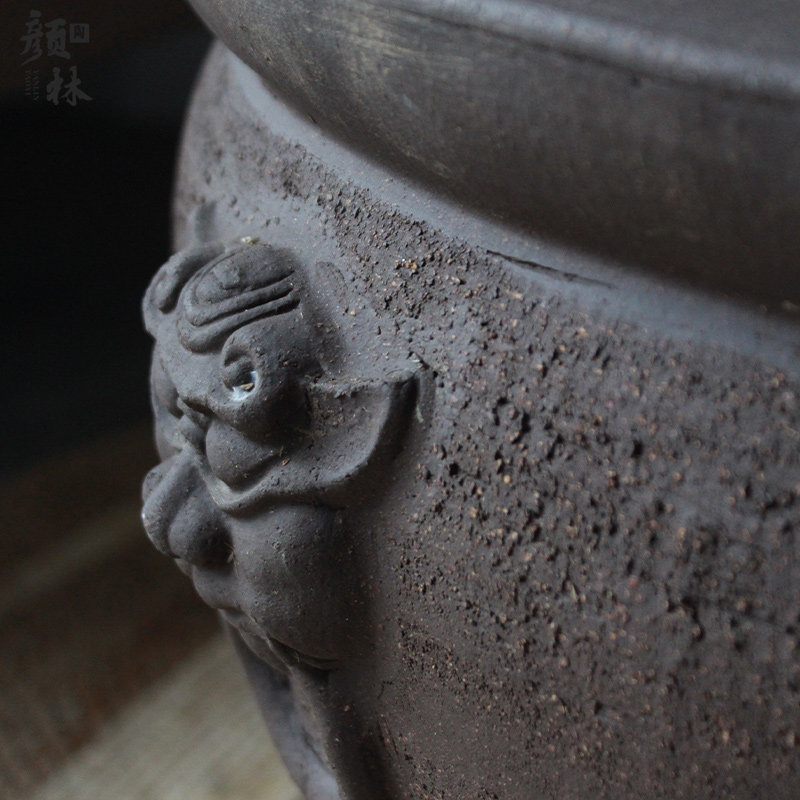 紫砂大缸花盆水养盆庭院大缸透气盆陶缸陶盆大盆大口径花盆土陶盆
