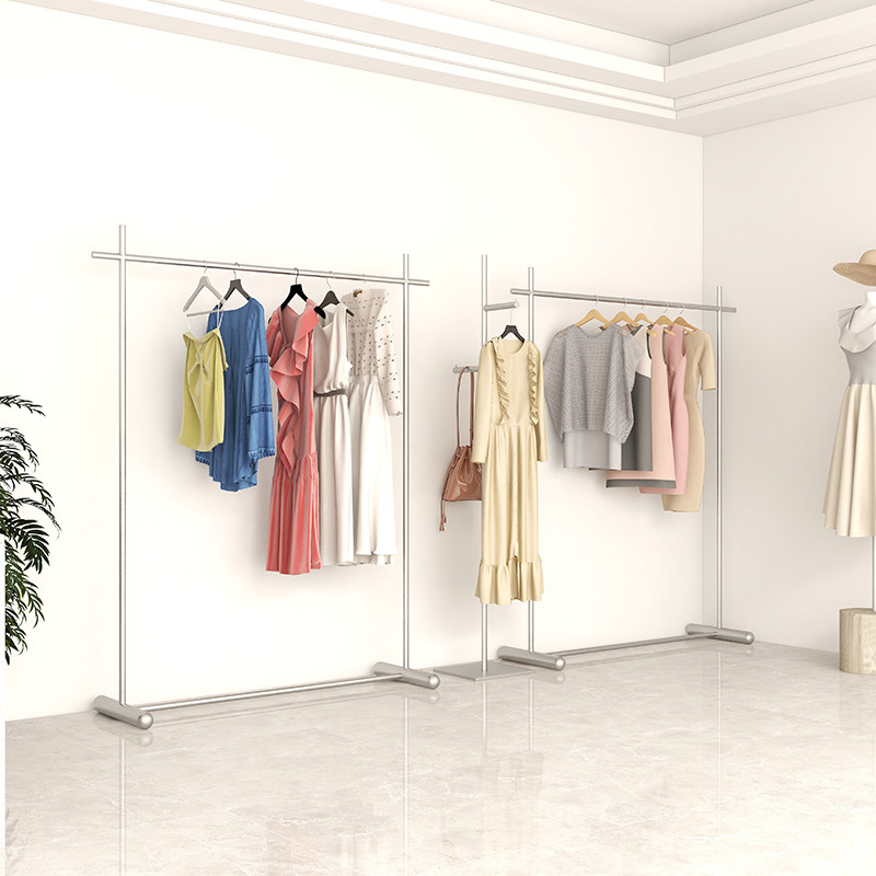 不锈钢服装展示架落地式挂衣架服装店专用中岛陈列架女装货架网红