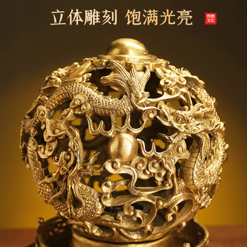 纯铜九转乾坤鼎摆件时来运转家居办公室装饰品摆设开业乔迁礼品
