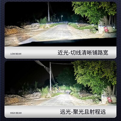 适用 依维柯得意戴利三光透镜H4大灯远近一体LED双光灯泡超亮聚光
