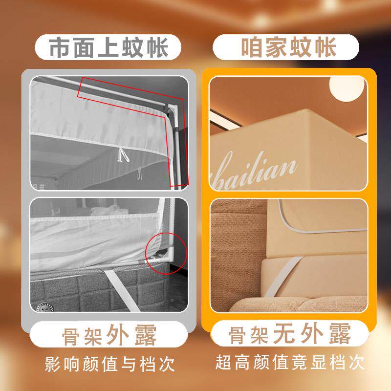 高级防摔蚊帐20床2纹账5新款蒙古包家用室免安装儿童婴儿卧止防掉