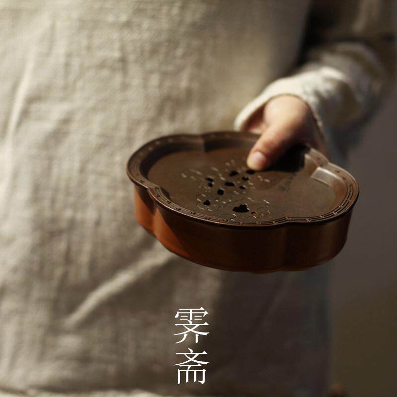 |霁|《太湖石黄》海铜棠合陶AZG瓷壶承斋仿古金盖文人茶器中式