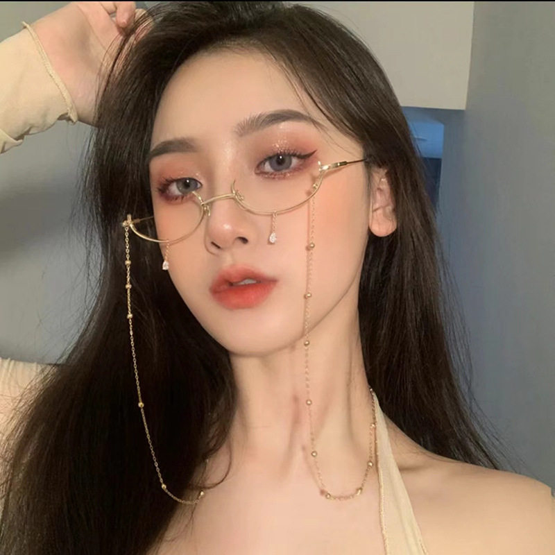 半框无镜片眼镜网红拍照装饰道具图片