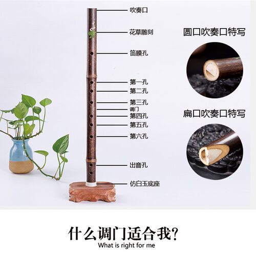 直笛6孔学生f调儿童初学入门六孔直笛德式高音f调竹笛成人古风