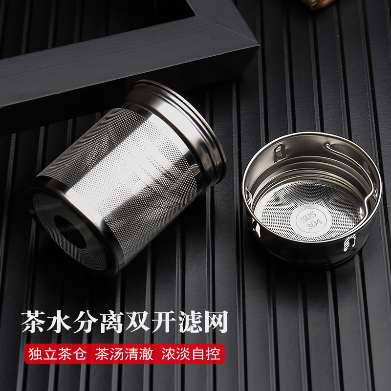 温度计水晶双层玻璃泡茶水杯车载过滤保暖男女礼品杯子刻字印logo