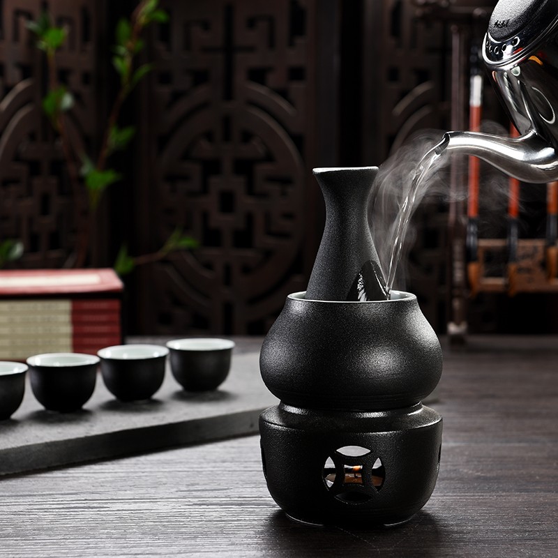 陶瓷日式温酒壶白黄酒杯暖酒器家用加热黄酒烫酒壶煮酒壶酒具半斤