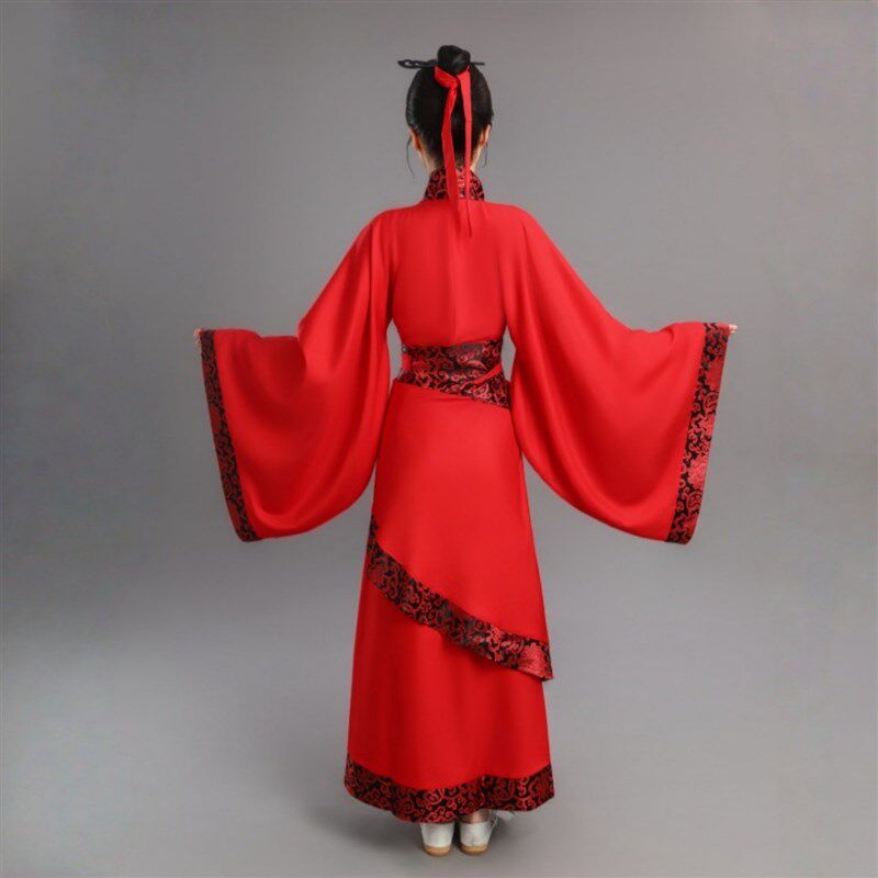 新款古装汉服舞蹈服双绕曲裾唐装国学成人礼服女古代演出表演服