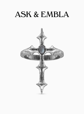 AskandEmbla尖刺十字架戒指
