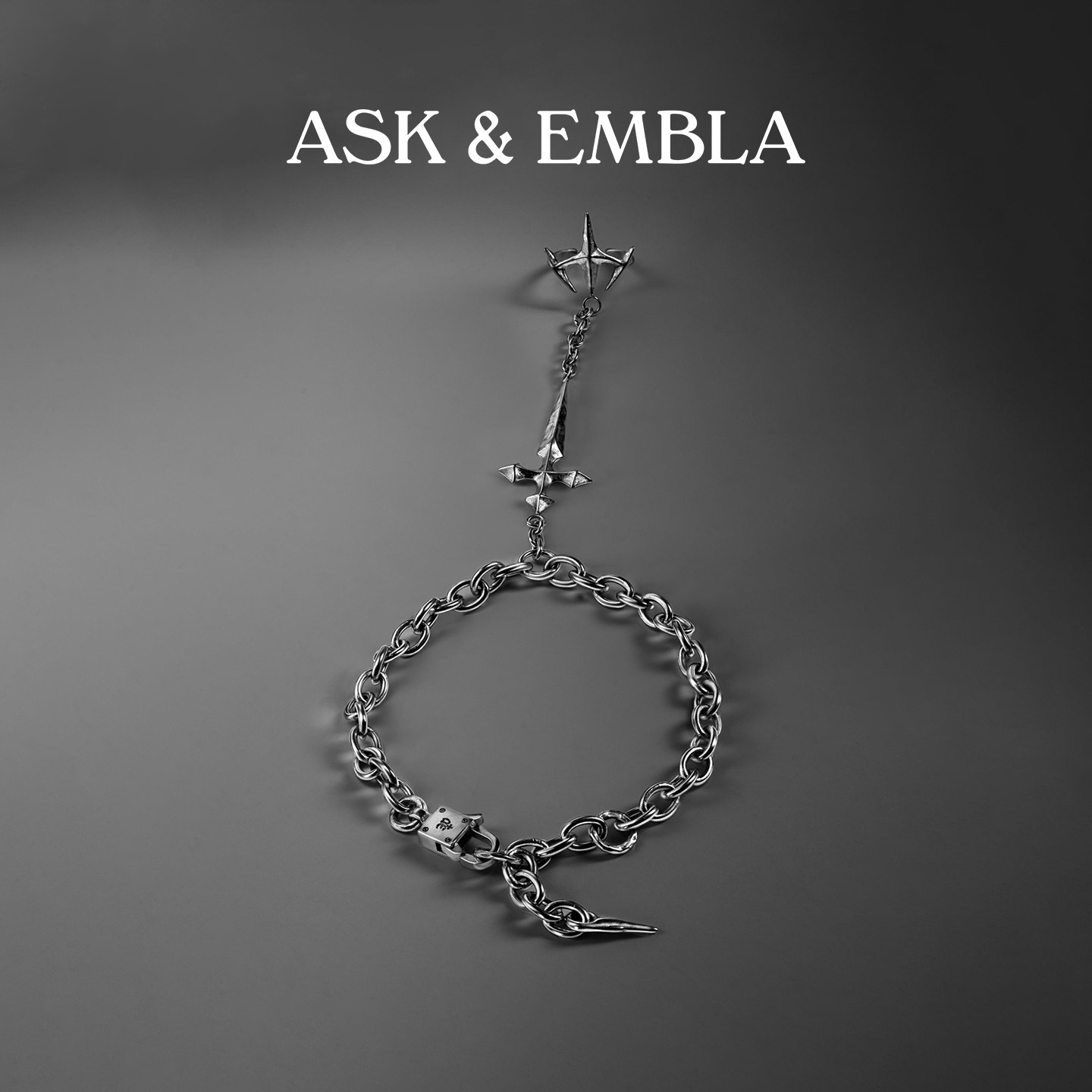 Ask & Embla本源十字架手链双调节哥特风格小众中性设计手饰